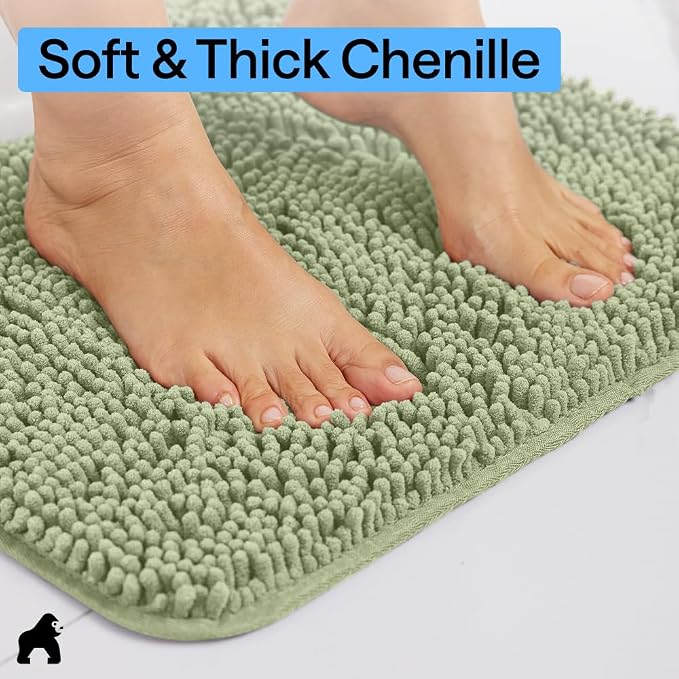 GORILLA GRIP Bath Rug Mat 44x26, Soft Absorbent Chenille, Quick Dry Microfiber - Image 4