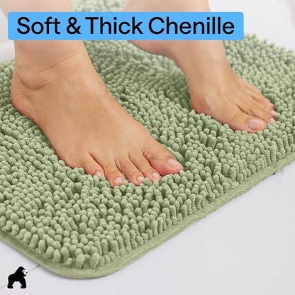 GORILLA GRIP Bath Rug Mat 48x24, Soft Absorbent Chenille, Quick Dry Microfiber - Image 4