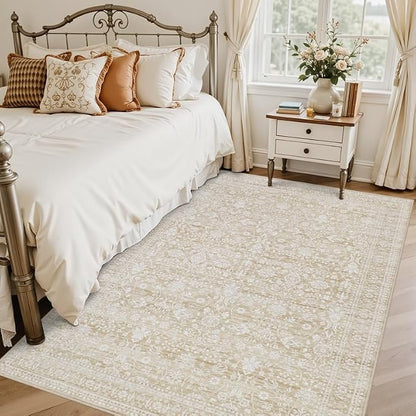 6x9 Area Rugs for Living Room: Vintage Boho Neutral Washable Rug Indoor Soft - Image 2