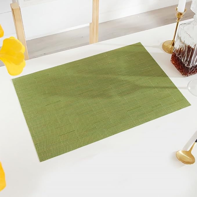 PIGCHCY Elegant Placemats and Table Runner, Washable Durable Plastic, Sage Green - Image 5