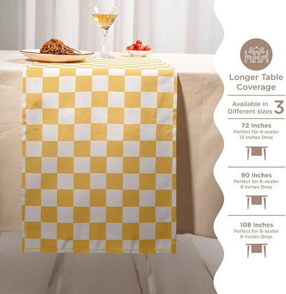 Folkulture Fall Table Runner 72 Inches Long | Cute Checkered | Table Runner - Image 7