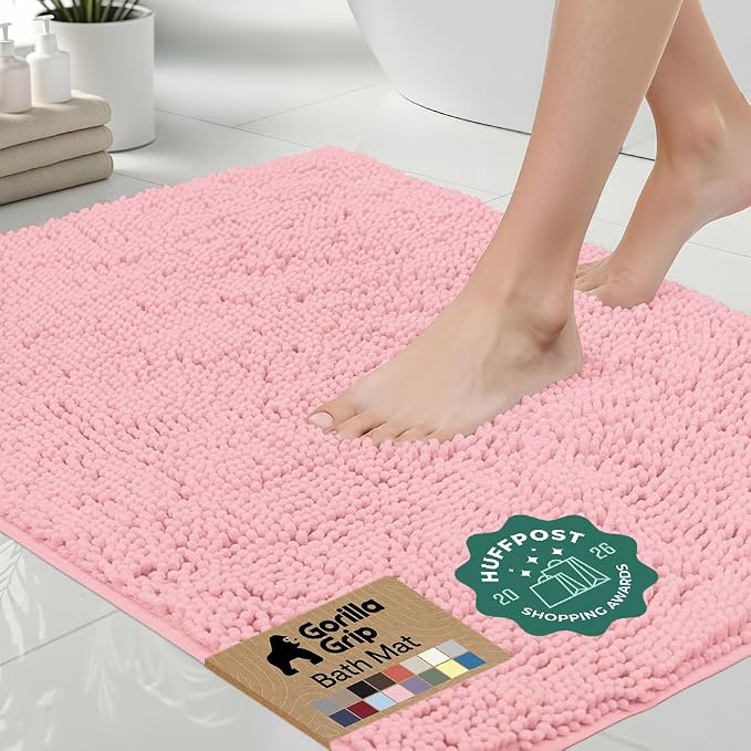 GORILLA GRIP Bath Rug Mat 60x24, Soft Absorbent Chenille, Quick Dry Microfiber by Unknown