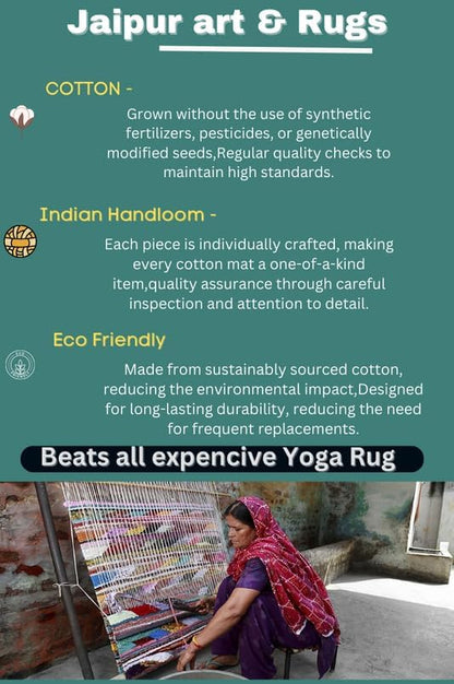 Jaipur art & Rugs Cotton Yoga Mat - Image 7