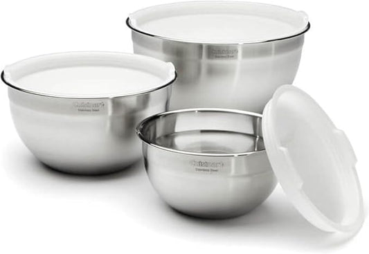 Cuisinart Mixing Bowl Set, Nesting Bowls, Stainless Steel, 3-Piece | 1.5 by Cuisinart