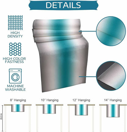 Turquoise Gray Ombre Table Runners 108 Inches Long, Farmhouse Teal Gradient - Image 8
