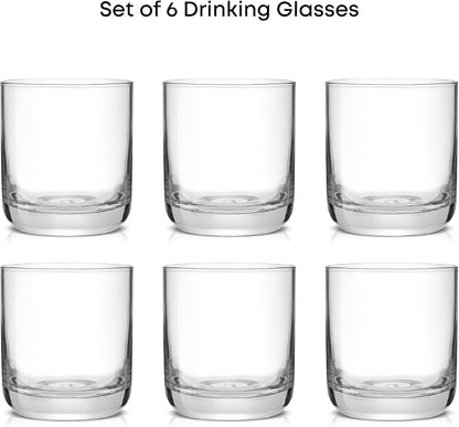 JoyJolt Faye Crystal Whiskey Glasses, Lowball Glasses Set of 6, 10oz Short - Image 2