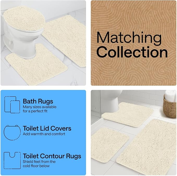 GORILLA GRIP Bath Rug Mat 48x24, Soft Absorbent Chenille, Quick Dry Microfiber - Image 8