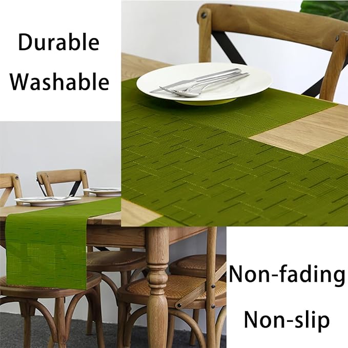 PIGCHCY Placemats Set of 12 Washable Durable Place Mats Vinyl Heat Resistant - Image 5