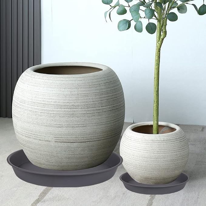 2 Pack of 14 inch Plant Saucer, Heavy Duty Round Plastic Plant Water Tray - Image 3