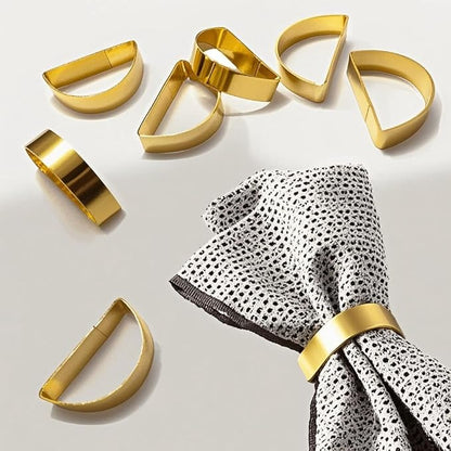 8 Pcs Gold Napkin Rings-Stainless Steel Napkin Rings | Metal Napkin Ring by Unknown