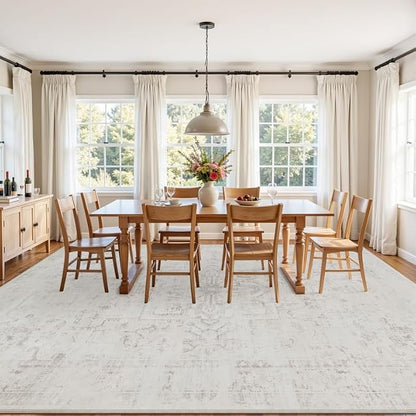 5x7 Area Rugs for Living Room: Vintage Boho Neutral Washable Rug Indoor Soft - Image 9