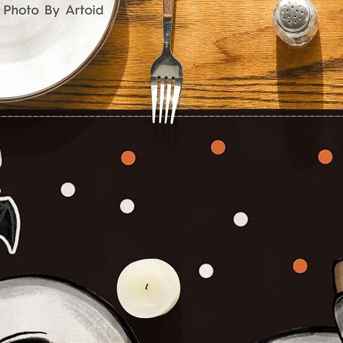 Artoid Mode 210 GSM Halloween Table Runner 13x72 Inch Home Party Decor | Polka - Image 7
