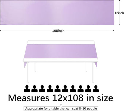 Lavender Satin Table Runners 12x108 inch 5 Pcs Bright Satin Silk Fabric | - Image 4