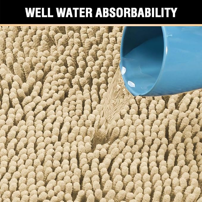 H.VERSAILTEX Bath Mat for Bathroom Non Slip Luxury Chenille Ultra Soft Bath - Image 5