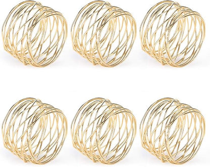 Accmor Napkin Rings, Metal Gold Round Napkin Rings Buckles by Accmor
