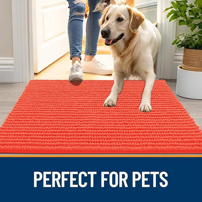OLANLY Dog Door Mat for Muddy Paws 36x24, Ultra Absorbent Chenille Mud Doormat - Image 6