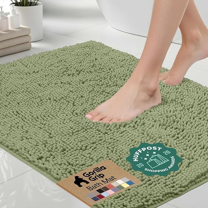 GORILLA GRIP Bath Rug Mat 48x24, Soft Absorbent Chenille, Quick Dry Microfiber by Unknown