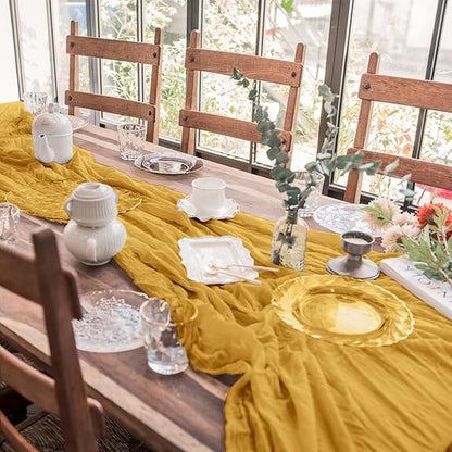 1 Pack Cheesecloth Table Runner 10Ft Christmas Gauze Boho Table Runners - Image 6