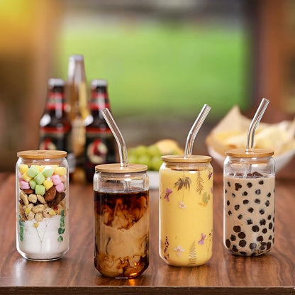 2 Pack Glass Cups with Bamboo Lids and Straws 16 oz, Gifts - Image 4