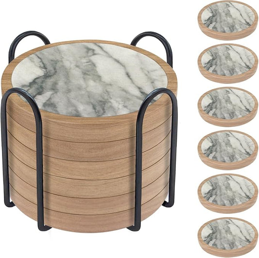 6 Pack Absorbent Coasters Set by Unknown