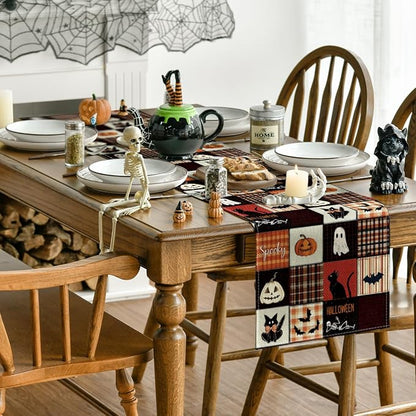 Artoid Mode 210 GSM Halloween Table Runner 13x36 Inch Home Party Decor | Black - Image 4