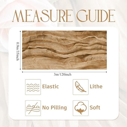 Cheesecloth Table Runner Khaki 10FT Boho Gauze Runner - Image 2