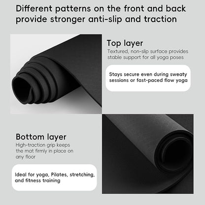 Extra Large Yoga Mat for Men, Oversized Non-Slip TPE Workout Mat for Home Gym - Image 4