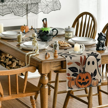 Artoid Mode 210 GSM Halloween Table Runner 13x72 Inch Home Party Decor | Leaves - Image 4