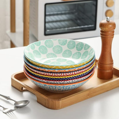Selamica Porcelain 40oz Large Bowls 9 inch Big Pasta Salad Bowls, Microwave and - Image 7