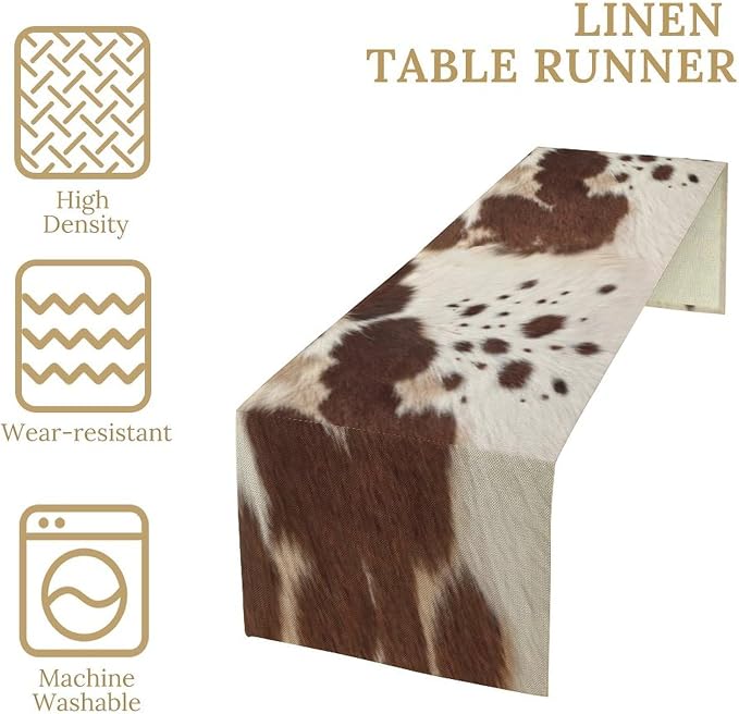 Cow Print Table Runner, 13x70 Inch - Image 4