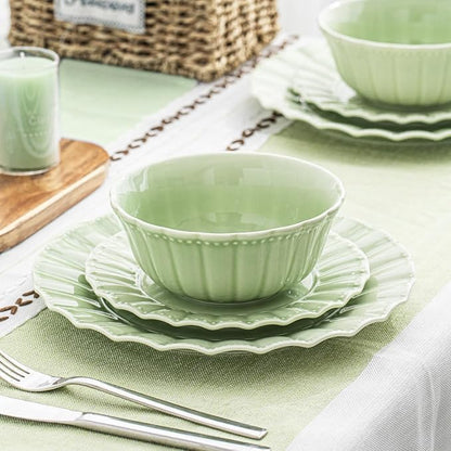 HOMBENE Green Porcelain Fruit Bowls, 4.7 Inch Serving Bowls, Ice Cream Bowl - Image 4