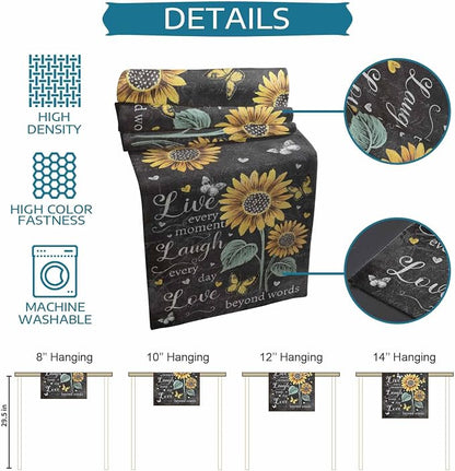 Retro Sunflower Table Runners 48 Inches Long, Spring Summer Farmhouse Table - Image 8