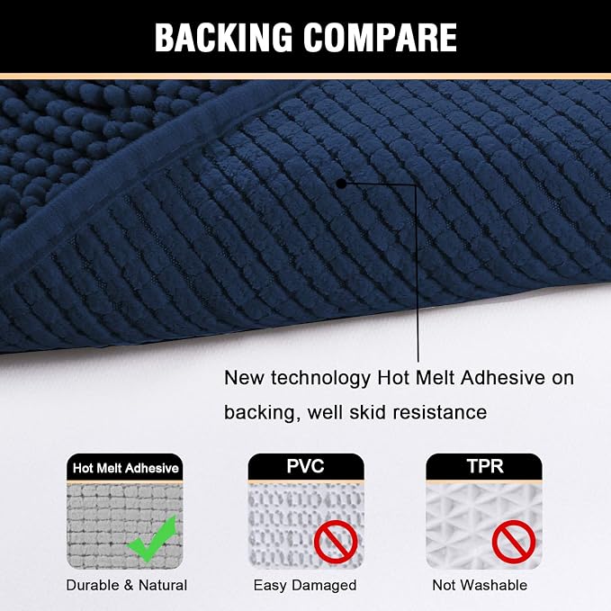H.VERSAILTEX Navy Blue Bath Mats - Image 6