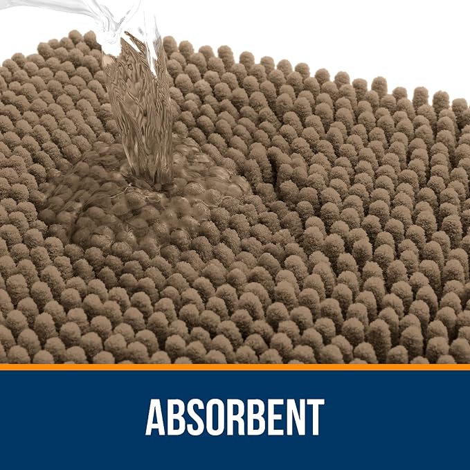 OLANLY Bathroom Rugs 35x24, Extra Soft Absorbent Chenille Bath Rugs, Rubber - Image 4