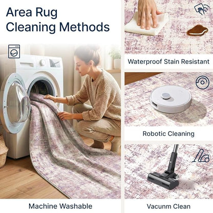3x5 Area Rugs Washable Living Room Rug-No Slip Soft Carpets Modern Abstract - Image 3