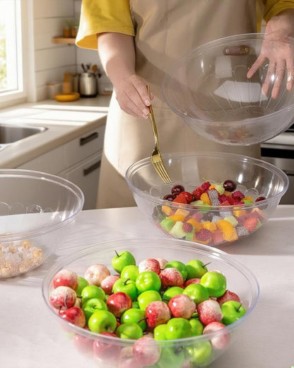 BESTVIP 150 Oz Clear Plastic Serving Bowls, 4 Pack | 11.6-Inch Disposable & - Image 7