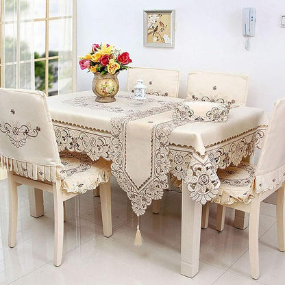 LeLehome 15 Inch X 96 Inch Table Runner, Classic Brown Flowers Embroidery Home - Image 7