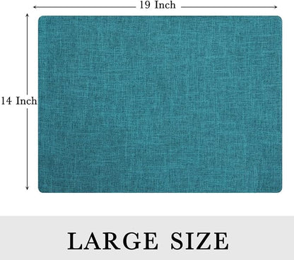 Faux Cotton Linen Placemats Set of 4, Cloth Washable Farmhouse Dining Table Mats - Image 9