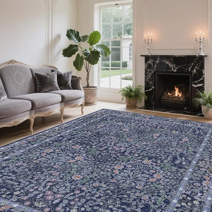8x10 Washable Area Rugs for Living Room, Stain Resistant Vintage Rugs for - Image 4