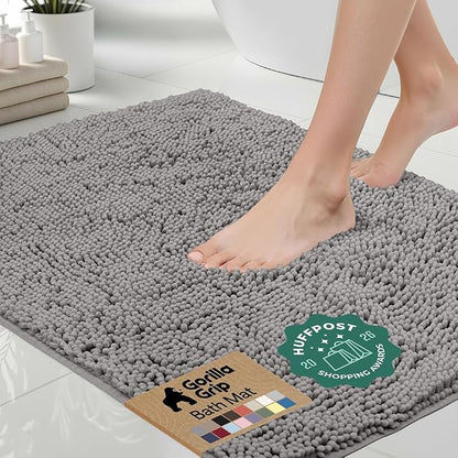 GORILLA GRIP Bath Rug Mat 48x24, Thick Soft Absorbent Chenille, Quick Dry by Unknown