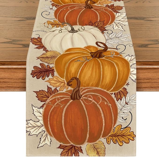 Artoid Mode 210 GSM Fall Table Runner 13x60 Inch Home Party Decor | Orange by ArtoidMode