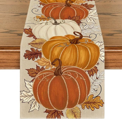 Artoid Mode 210 GSM Fall Table Runner 13x60 Inch Home Party Decor | Orange by ArtoidMode