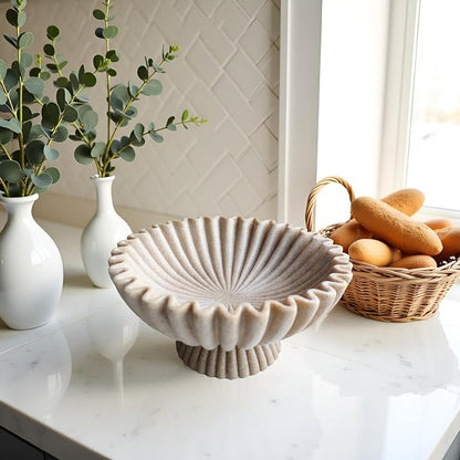 10" Large Decorative Bowl decor, Scalloped Bowls - Image 2