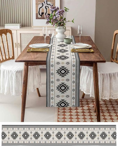 Boho Table Runners 120 Inches Long, Abstract Southwestern Kitchen Dining Tables - Image 6