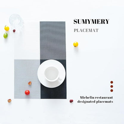 Placemats Set of 12 Vinyl/Plastic Woven Place Mats - Image 5