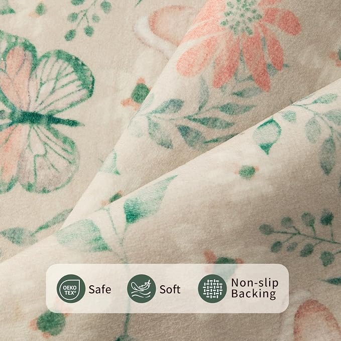 Rugxara Floral Rug for Living Room Bedroom, 8x10 Washable Rug, Large Non Slip - Image 5