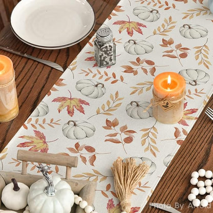 Artoid Mode 210 GSM Fall Table Runner 13x120 Inch Home Party Decor | Orange - Image 7