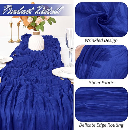 30 Pack Royal Blue Cheesecloth Table Runner 17 x 108 inch Cheese Cloth Table - Image 3