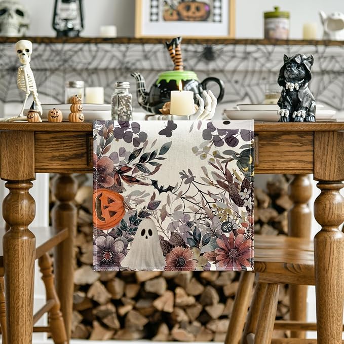 Artoid Mode 210 GSM Halloween Table Runner 13x72 Inch Home Party Decor | - Image 2