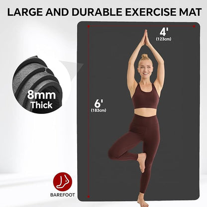 Stepwaver Extra Large Yoga Mat 6'x4', Ultra Durable, Wide Workout Mat, Wide - Image 2
